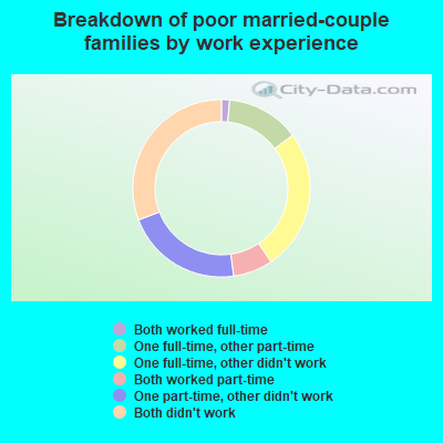 Breakdown of poor married-couple families by work experience